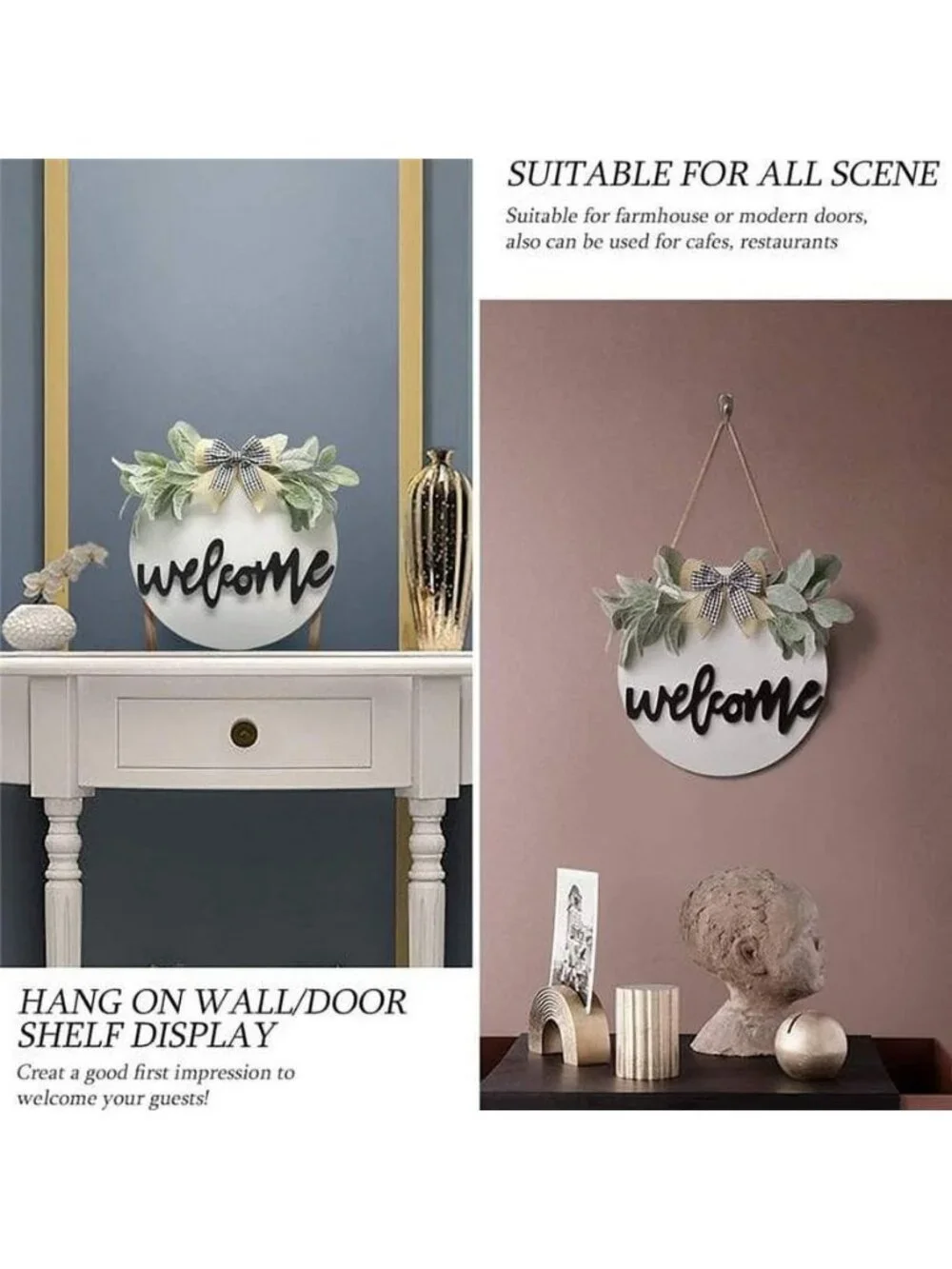 Welcome Sign for Front Door, Front Door Decor, Country Farmhouse Porch
